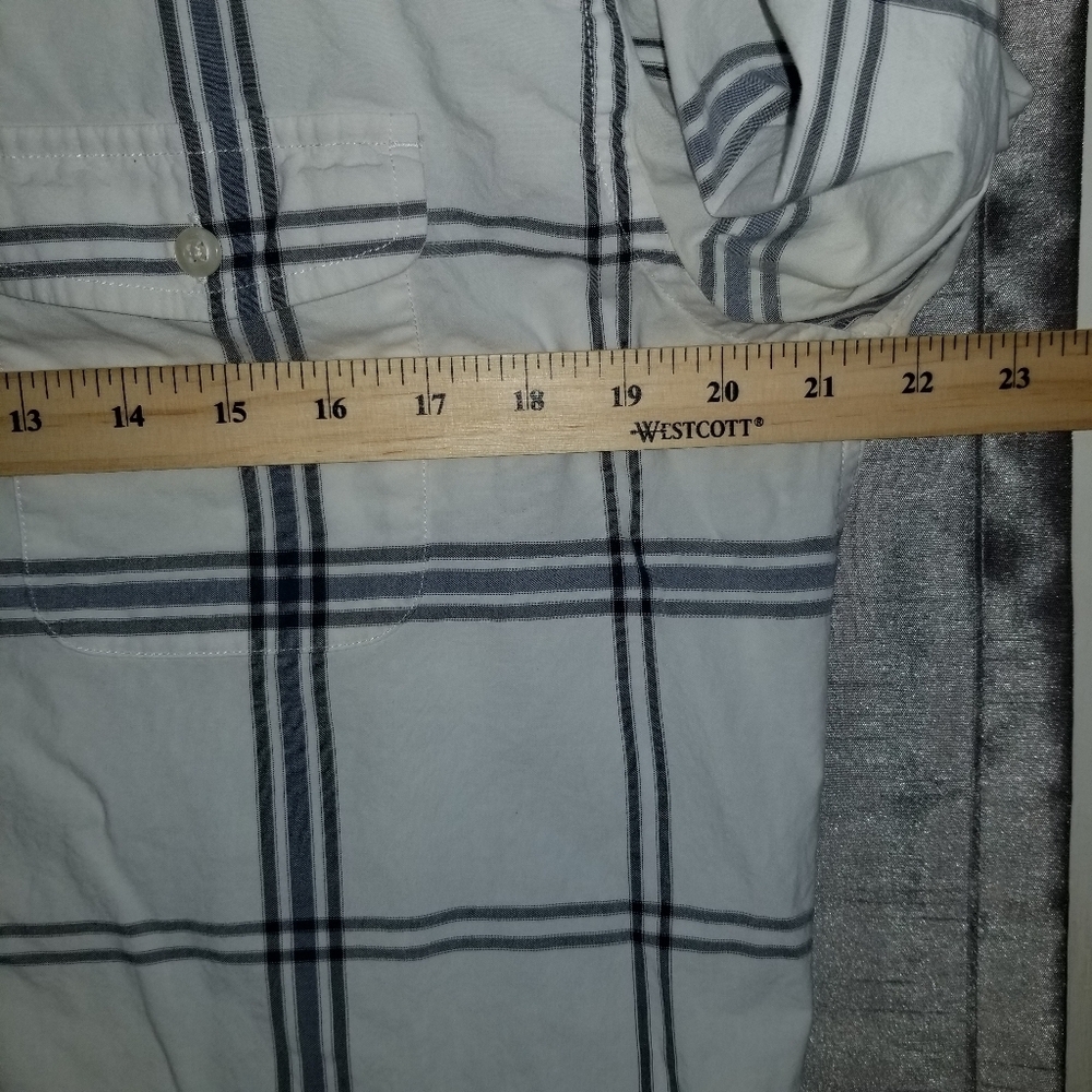Gap Slim Fit Long Sleeve Cotton Poplin Big Window Check Button Down Size Large - Picture 12 of 15